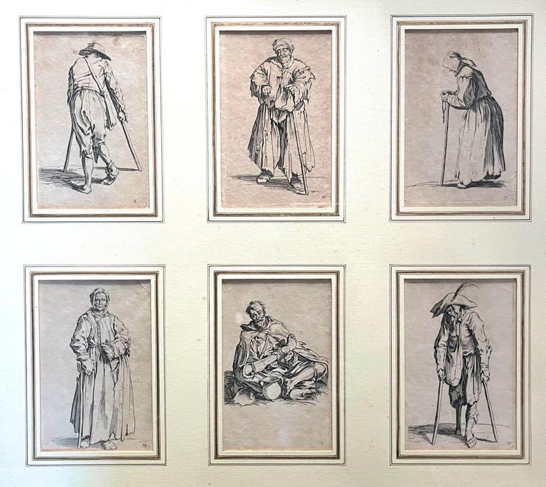 Callot - Ensemble De 6 Gravures Les Gueux - Encadré - 17e - Jacques Callot-photo-1