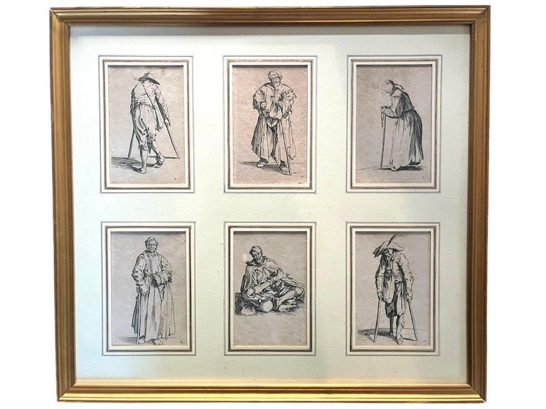 Callot - Ensemble De 6 Gravures Les Gueux - Encadré - 17e - Jacques Callot-photo-3