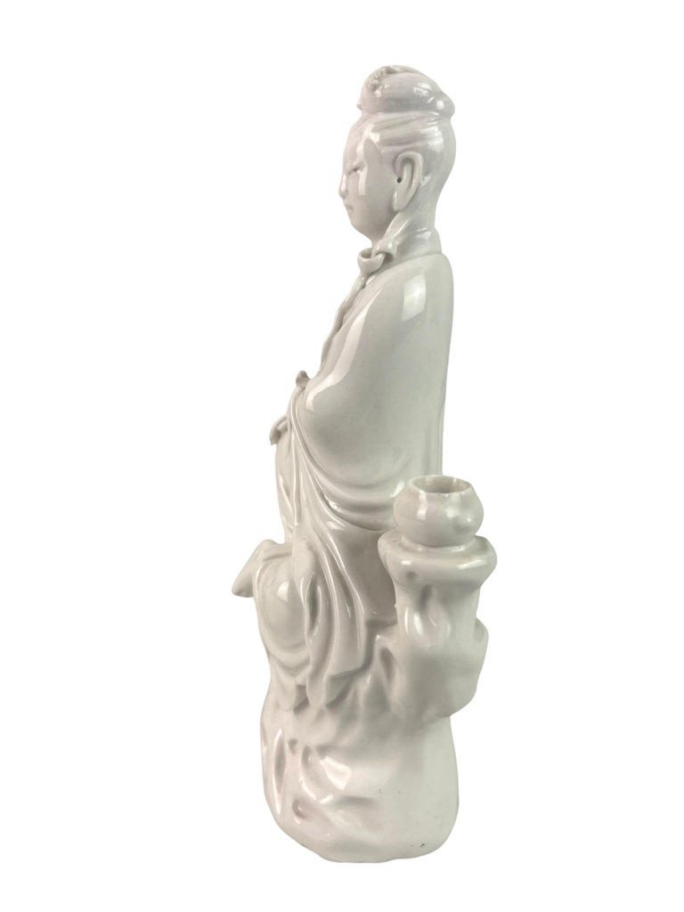 White Porcelain "blanc De Chine" Statuette Of The Goddess Guan Yin China 19th-photo-8