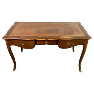 Louis XV Period Flat Desk With 3 Drawers And Bronze Trims - France 18th