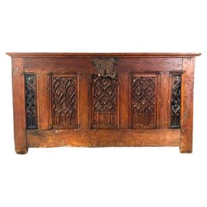 Large French Oak Chest - 16th Century Gothic - France