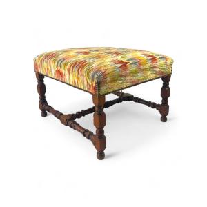  Pouf / Footstool / Ottoman / Velvet Side Stool - Louis 13 Period – France