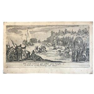 Jacques Callot - Gravure Le Crucifiement - La Grande Passion - Encadré - France 17th