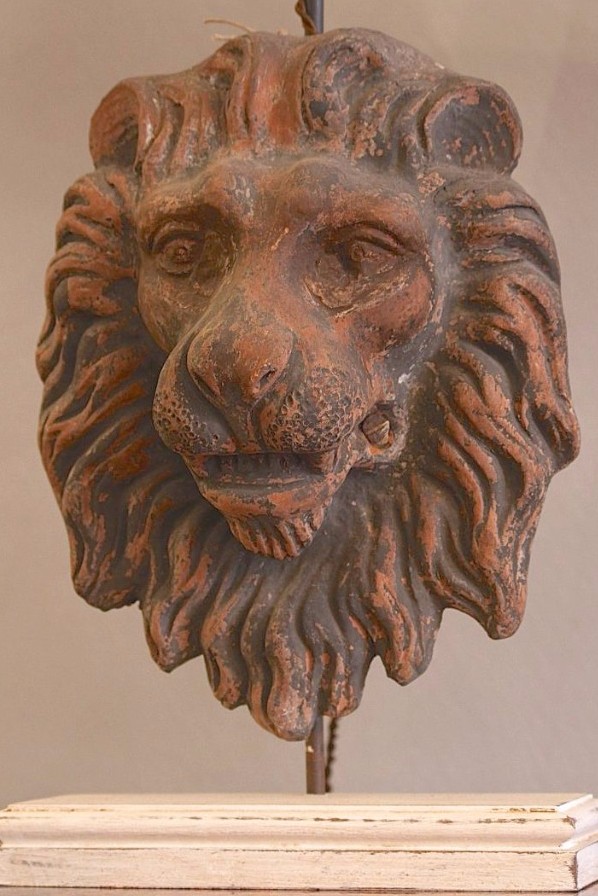 Paire de Lampes en Têtes de Lions-photo-3