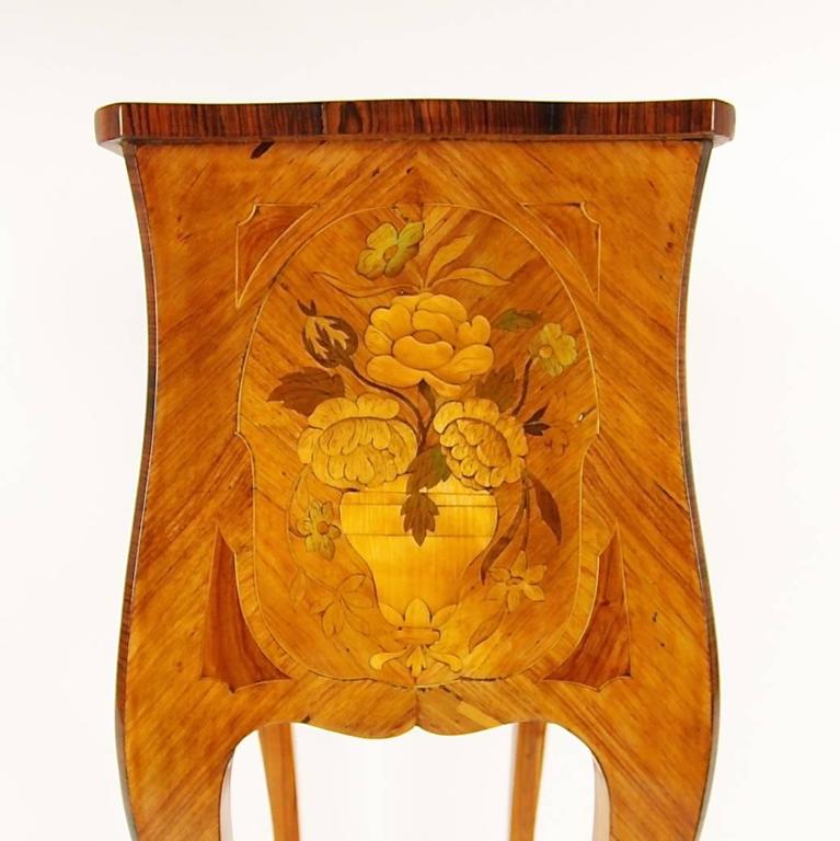 Petite Louis XV Marqueterie Table Chiffonière, 19e Siècle-photo-1