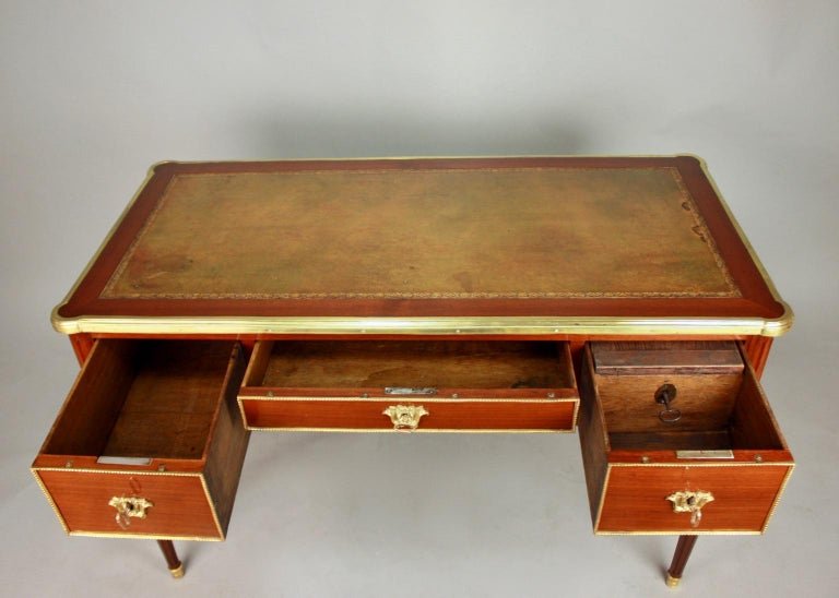 Bureau Plat à La Grècque En Acajou d'Époque Louis XVI-photo-1