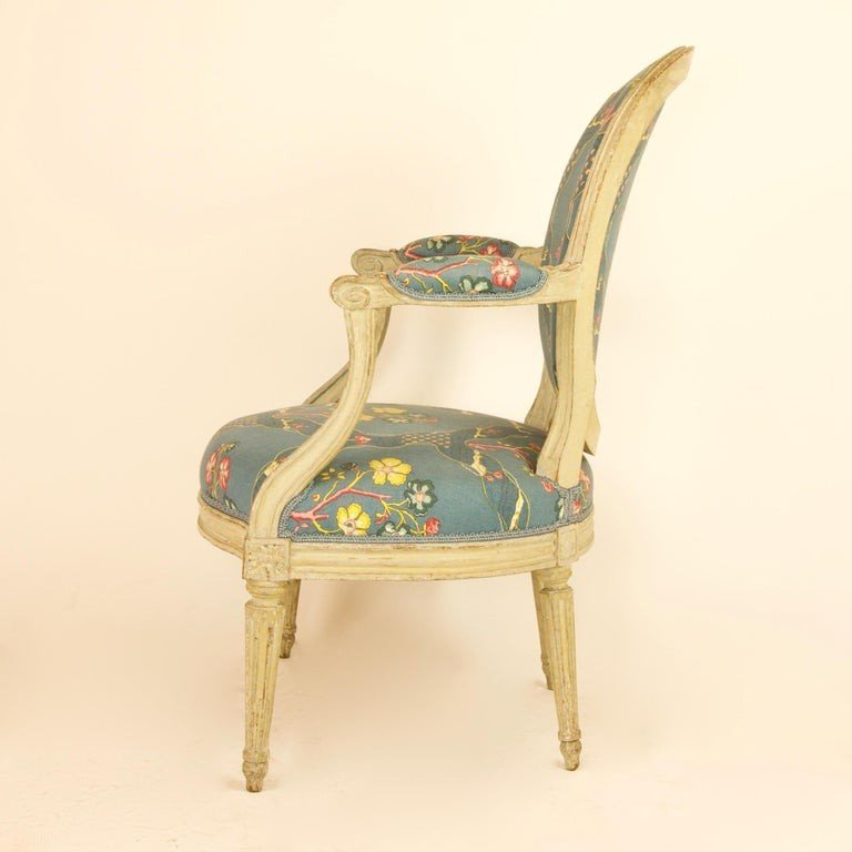 French 18th Century Louis XVI Painted Wood Armchair By George Jacob-photo-2