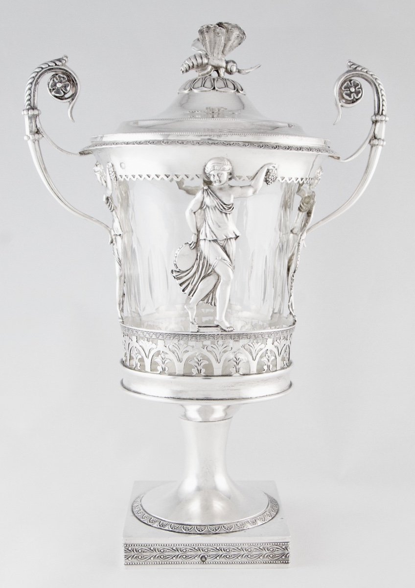 Empire Drageoir In Sterling Silver By Jean-pierre Bibron, Paris 1809-1819-photo-2