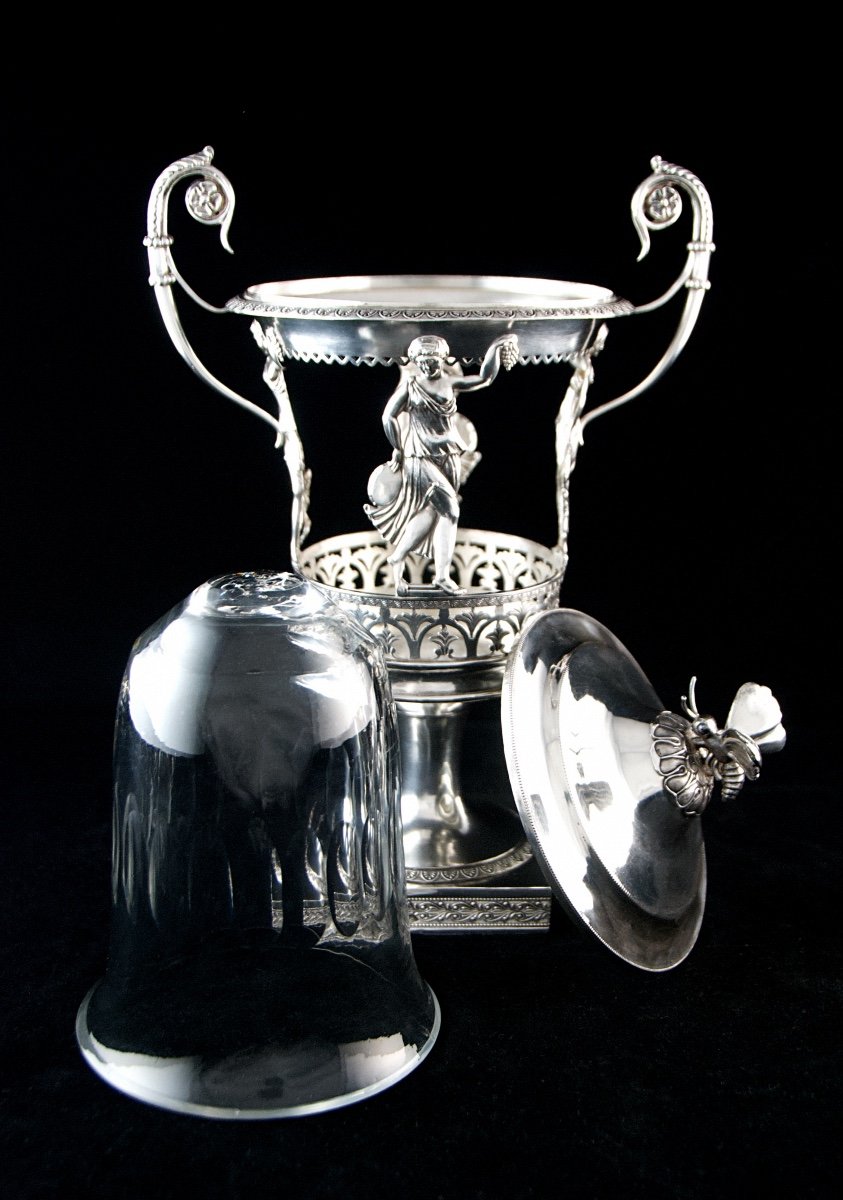 Empire Drageoir In Sterling Silver By Jean-pierre Bibron, Paris 1809-1819-photo-3