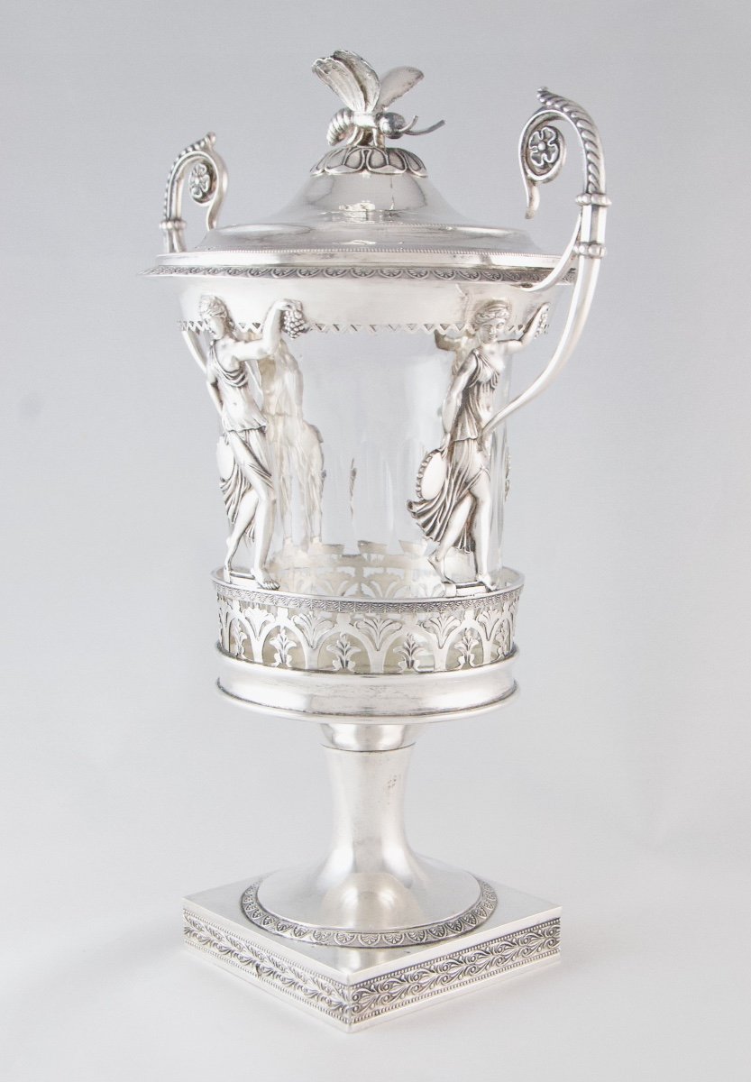 Empire Drageoir In Sterling Silver By Jean-pierre Bibron, Paris 1809-1819