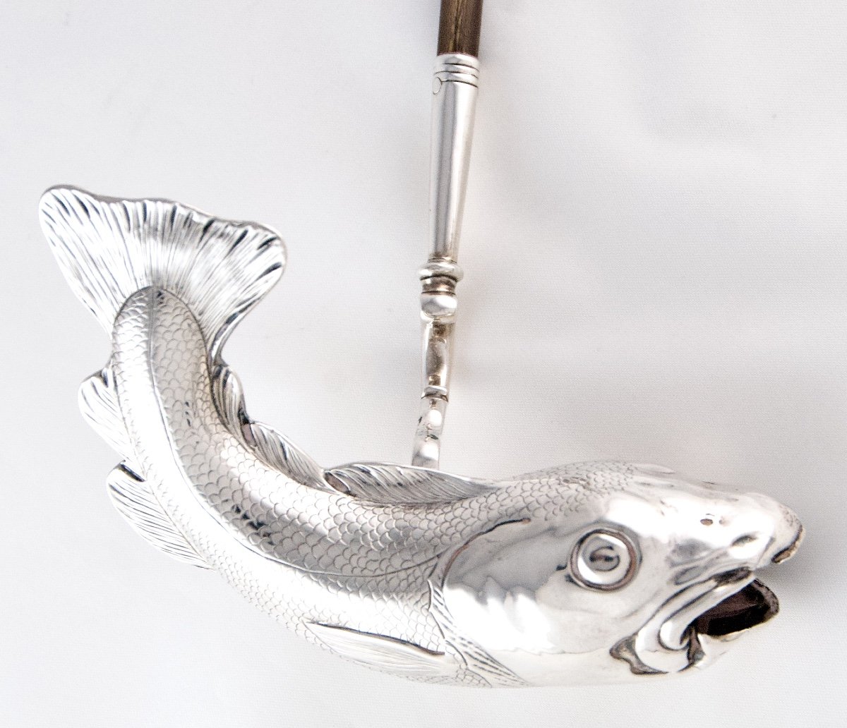 Zoomorphic Punch Ladle In The Shape Of A Salmon, 19th Century, Swedish Work