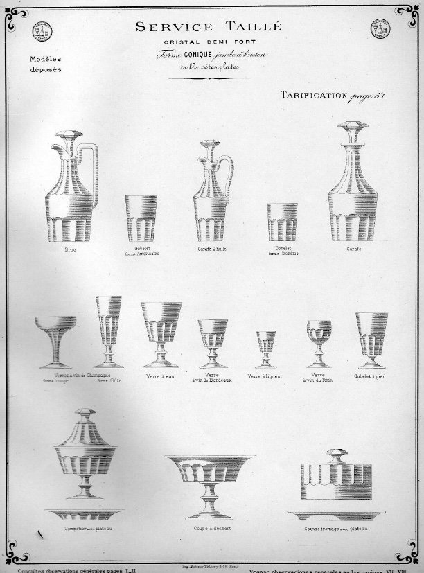 Baccarat Saint-louis – Set Of 7 Crystal Water Or Wine Glasses, Louis-philippe Period-photo-5