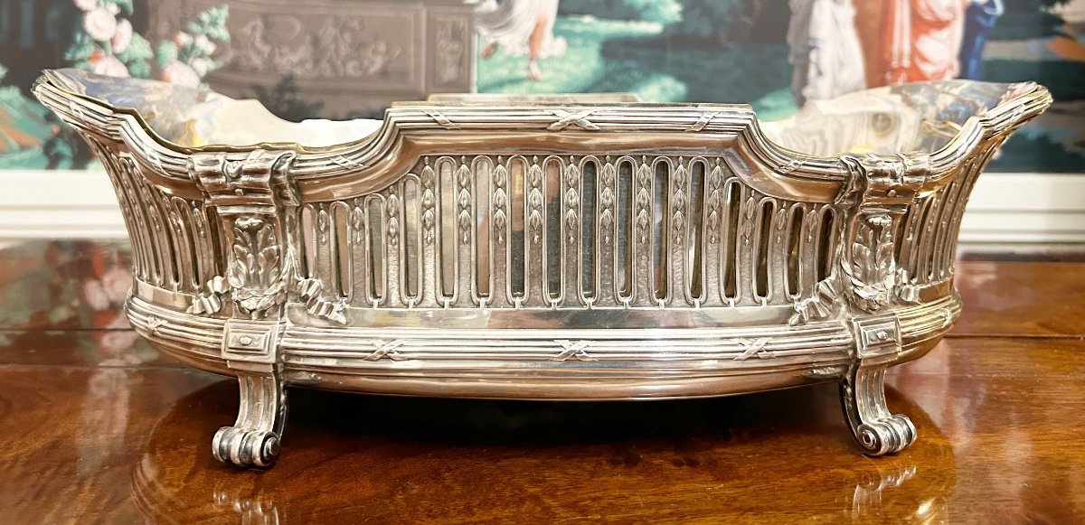 Lapar Paris – Important Sterling Silver Centrepiece Jardinière-photo-3