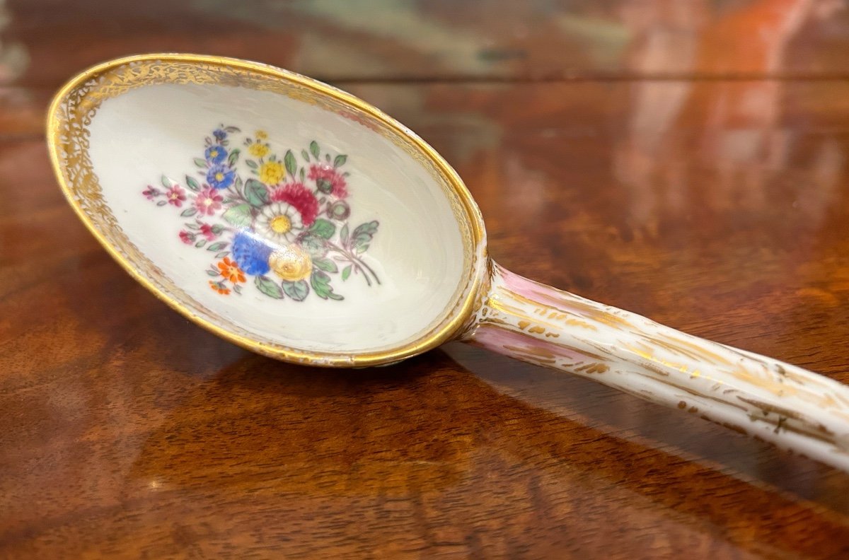 Meissen – Polychrome Porcelain Spoon, 18th Century-photo-2