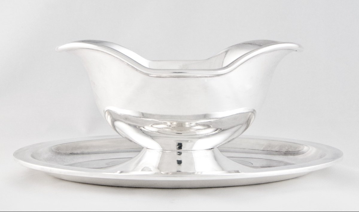 CHRISTOFLE – Saucière en métal argenté modèle Atlante -photo-4