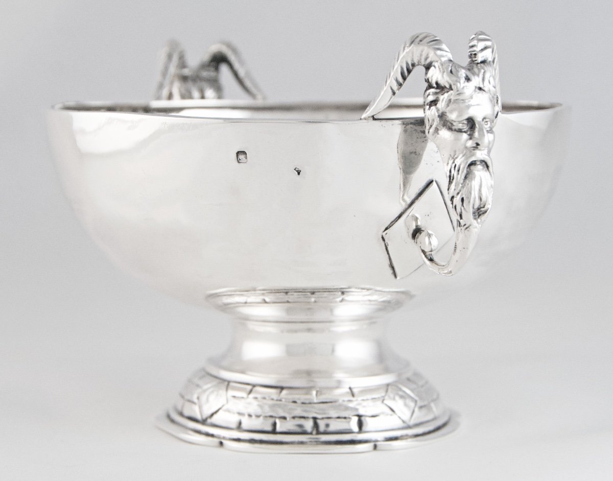 Solid Silver Wedding Cup Adorned With Faun Heads By Master Goldsmith Marc Parrod