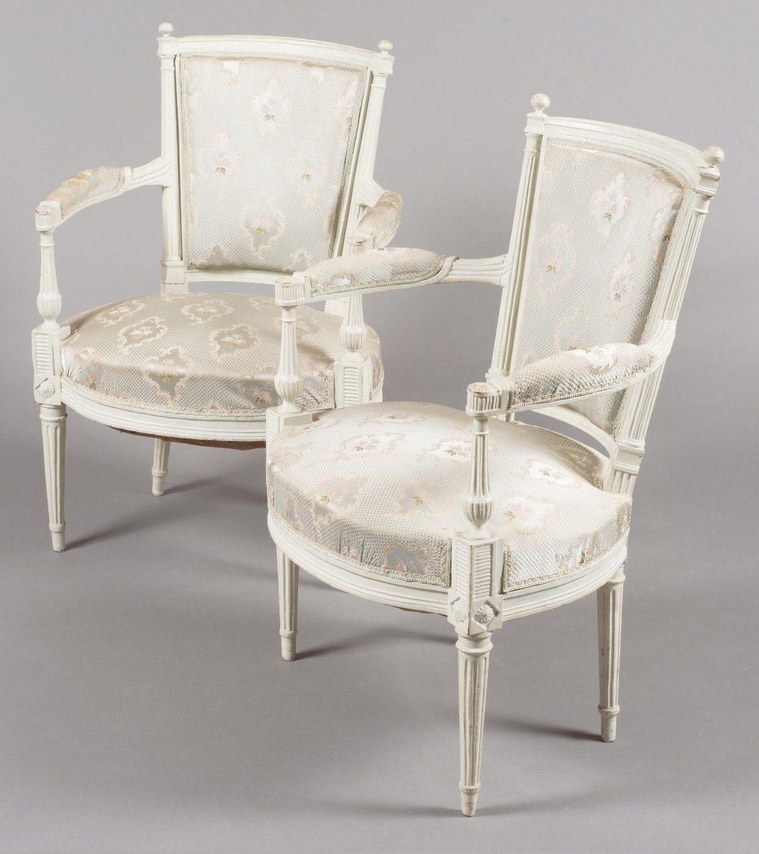 Set Of Four Cabriolet Armchairs From The Directoire Period, 18th Century-photo-3