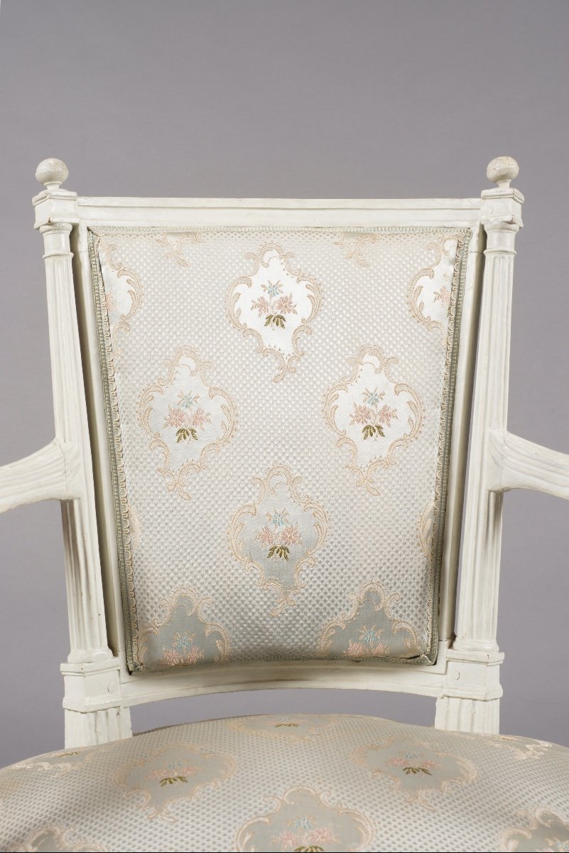 Set Of Four Cabriolet Armchairs From The Directoire Period, 18th Century-photo-1