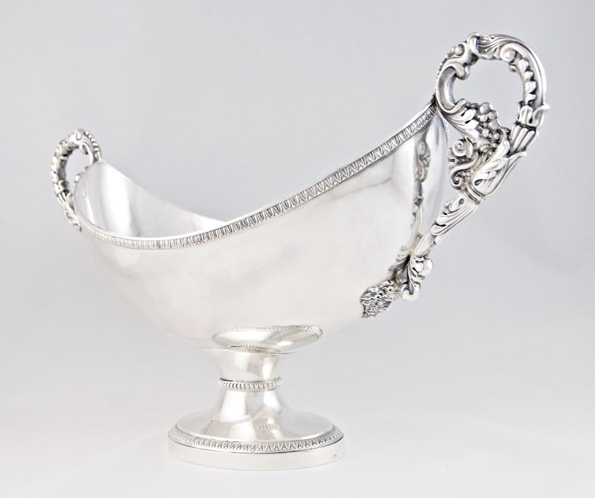 Paris, 1819-1838 – Large Silver Centerpiece Bowl With Masks, Vieillard Mark-photo-2