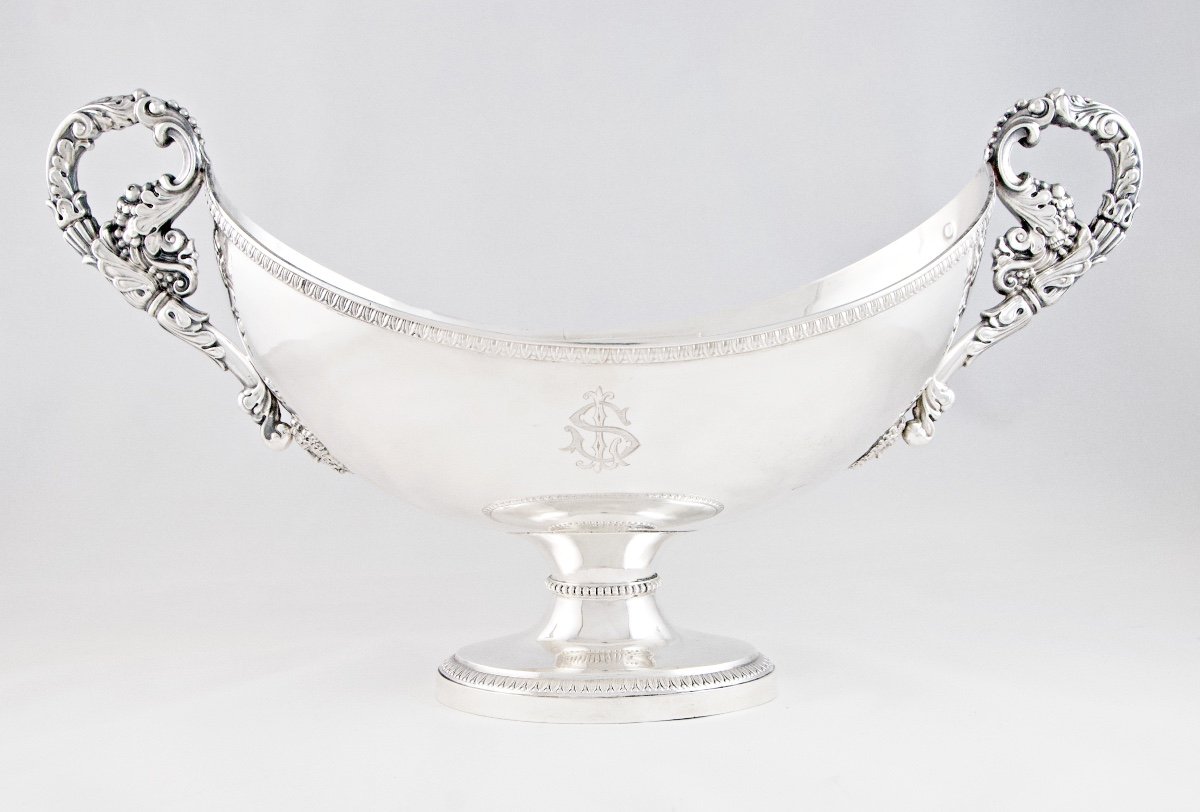 Paris, 1819-1838 – Large Silver Centerpiece Bowl With Masks, Vieillard Mark