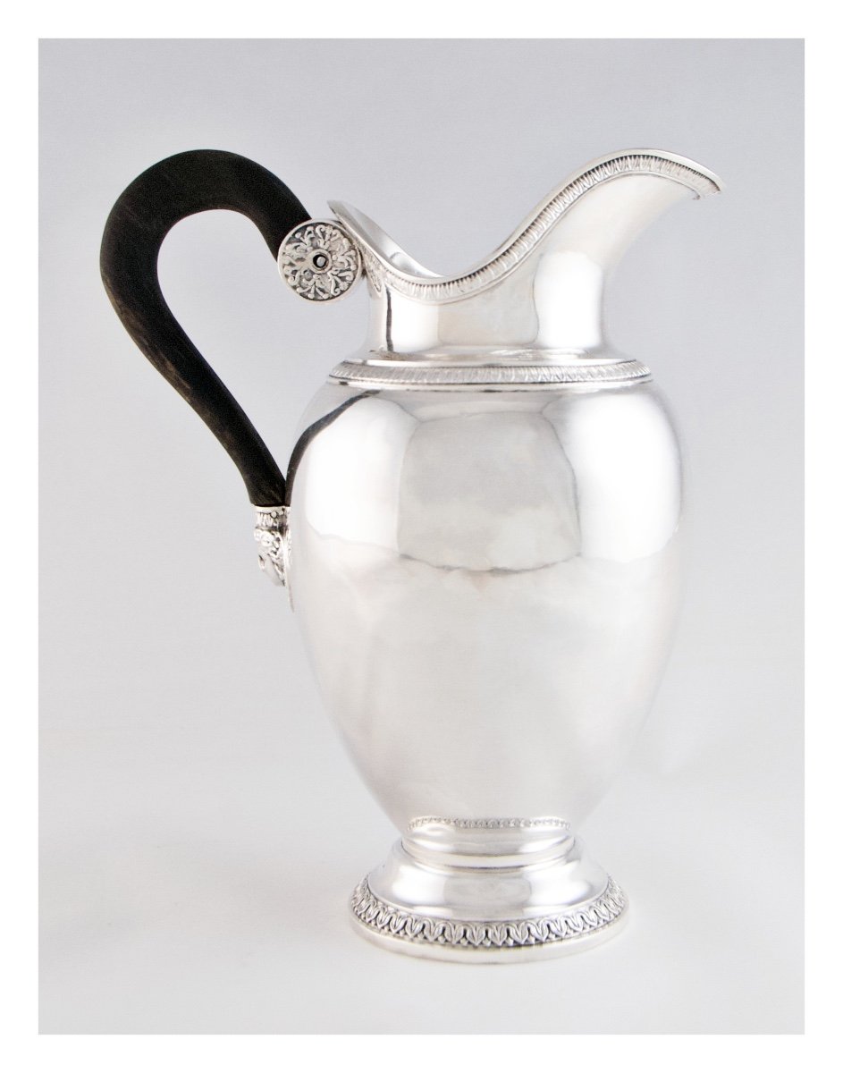 Paris, 1819-1838 – Solid Silver Ewer With A Mask Of Flora By Boulanger, Vieillard Hallmark-photo-4