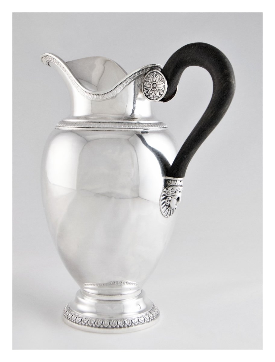 Paris, 1819-1838 – Solid Silver Ewer With A Mask Of Flora By Boulanger, Vieillard Hallmark-photo-1