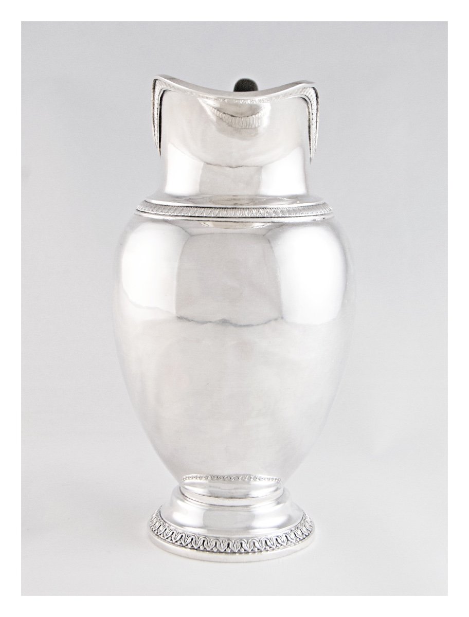 Paris, 1819-1838 – Solid Silver Ewer With A Mask Of Flora By Boulanger, Vieillard Hallmark-photo-2