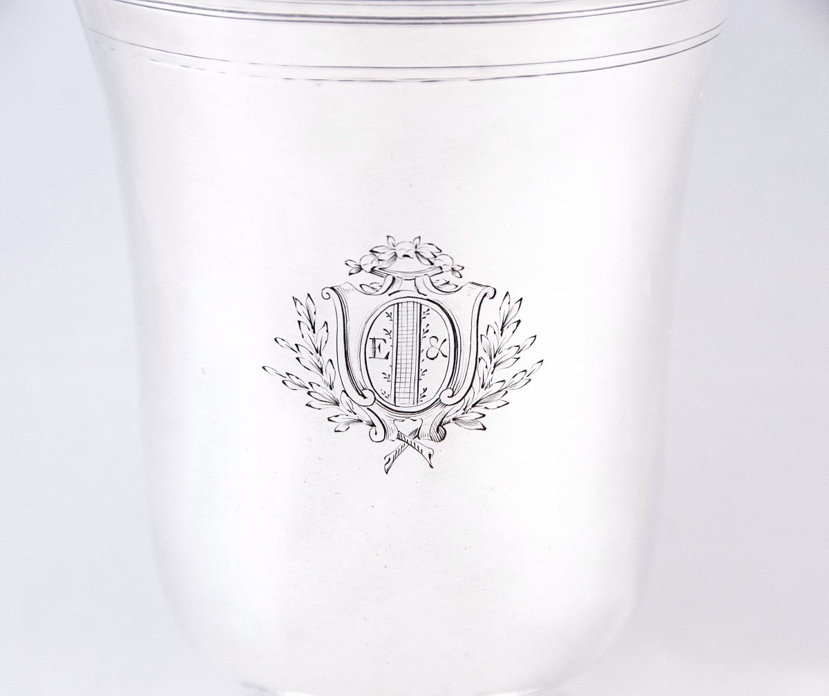 Paris 1776, Solid Silver Beaker By Charles-joseph Fontaine, Louis XVI Period, 18th Century.-photo-2