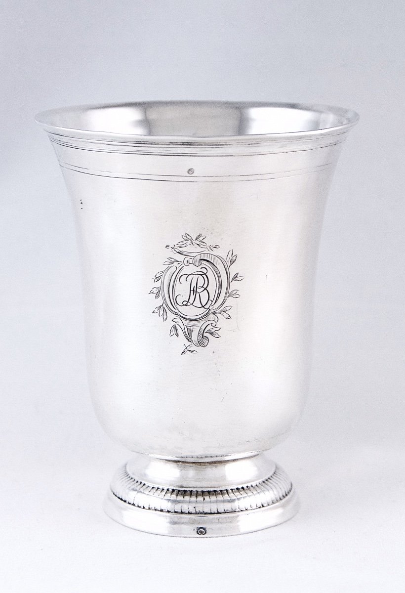 Paris 1776, Solid Silver Beaker By Charles-joseph Fontaine, Louis XVI Period, 18th Century.-photo-3