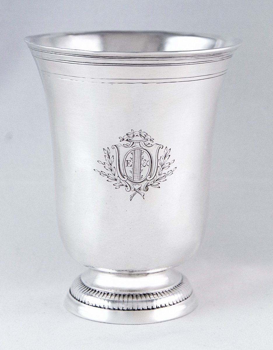 Paris 1776, Solid Silver Beaker By Charles-joseph Fontaine, Louis XVI Period, 18th Century.-photo-1