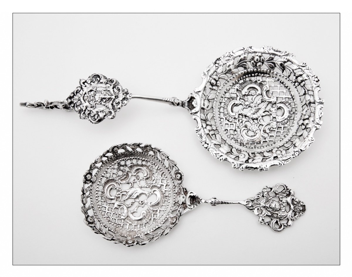 Set Of Two Sterling Silver Teaspoons By Nathan & Hayes, Birmingham, England-photo-2
