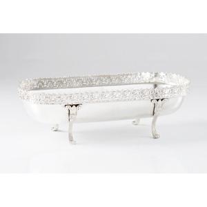 Hammered Solid Silver Bowl Serving As A Centrepiece Table Jardinière