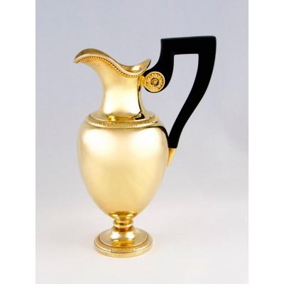 Granger Charles-michel, Paris 1809-1819, Ewer In Solid Silver Vermeil