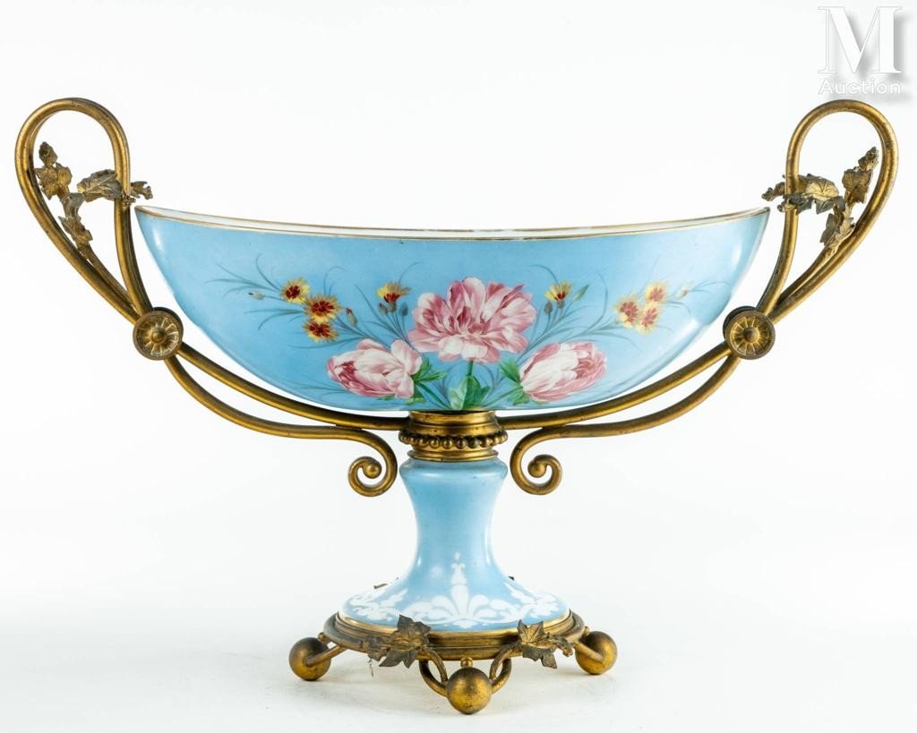 Très Belle Coupe En Opaline De Baccarat Bleu, XIXeme Siècle-photo-2