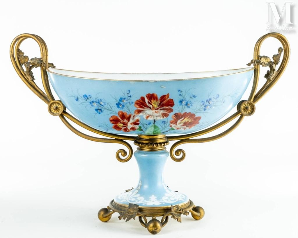 Très Belle Coupe En Opaline De Baccarat Bleu, XIXeme Siècle