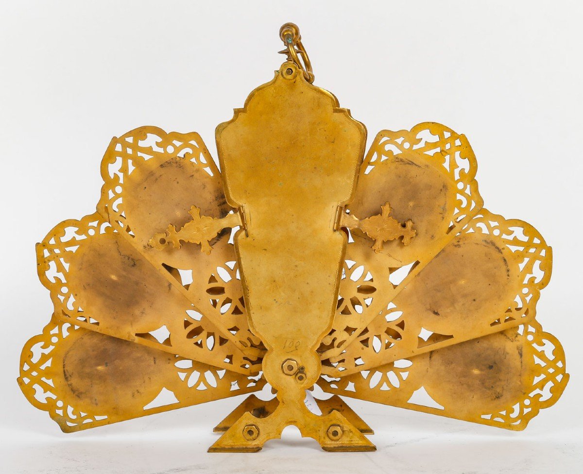 Beautiful Photo Holder In Gilt Bronze, 19th Century.-photo-3