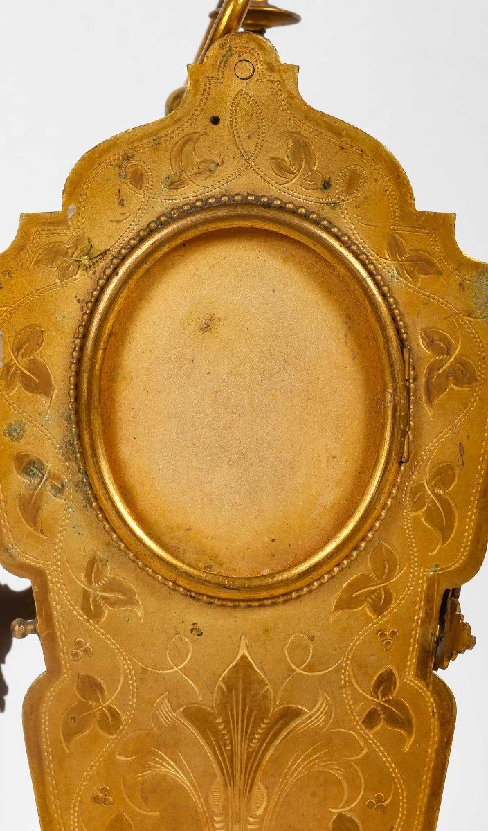 Beautiful Photo Holder In Gilt Bronze, 19th Century.-photo-2