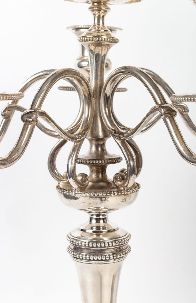 Beautiful Pair Of Christofle Candlesticks From The 19th Century, Napoleon III Period.-photo-1