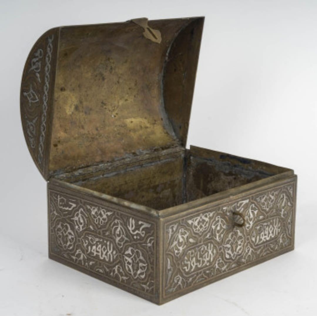 Orientalist Box In Copper And Silver, 19th Century-photo-2