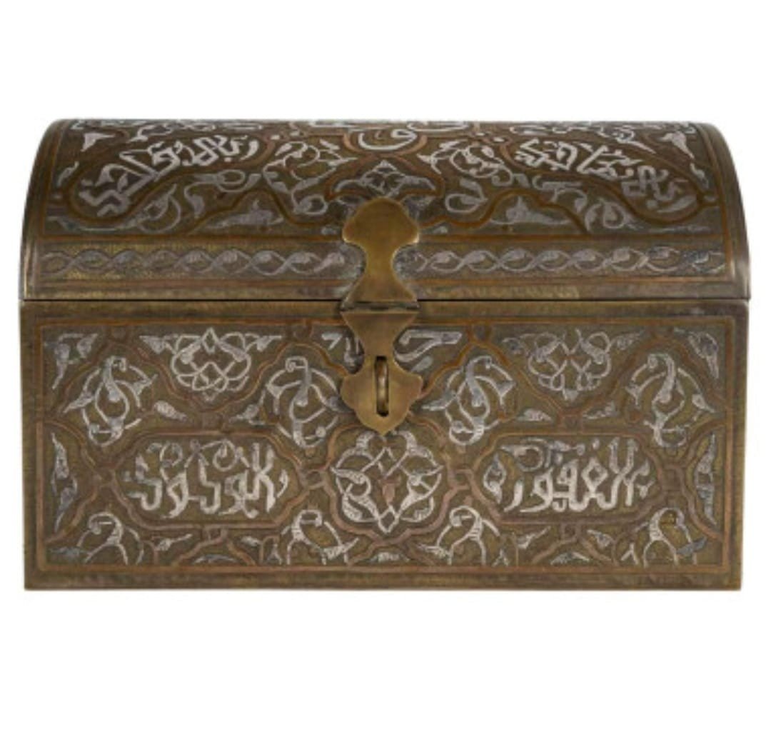 Orientalist Box In Copper And Silver, 19th Century-photo-3