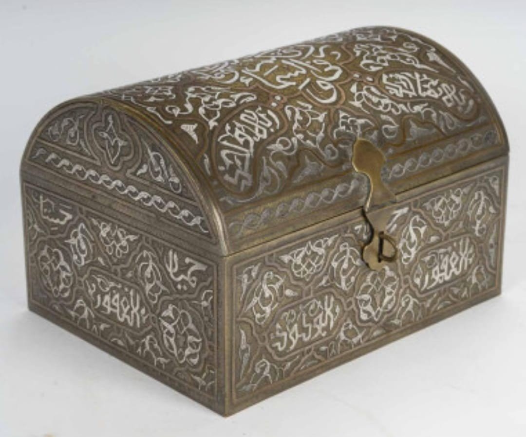 Orientalist Box In Copper And Silver, 19th Century