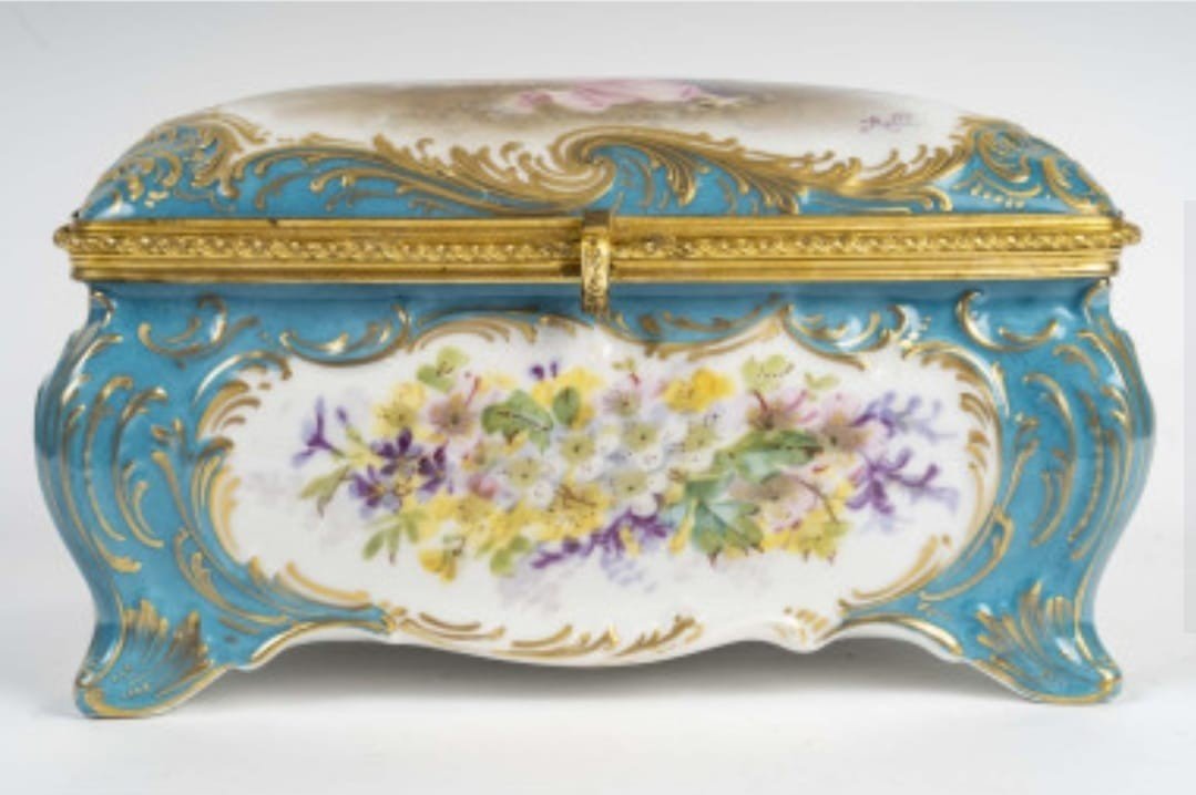 Coffret En Porcelaine, Signature Sèvres XIXème-photo-2