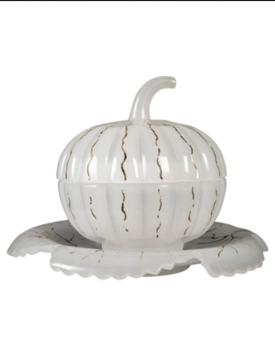 Pumpkin Shaped Opaline Candy Box 