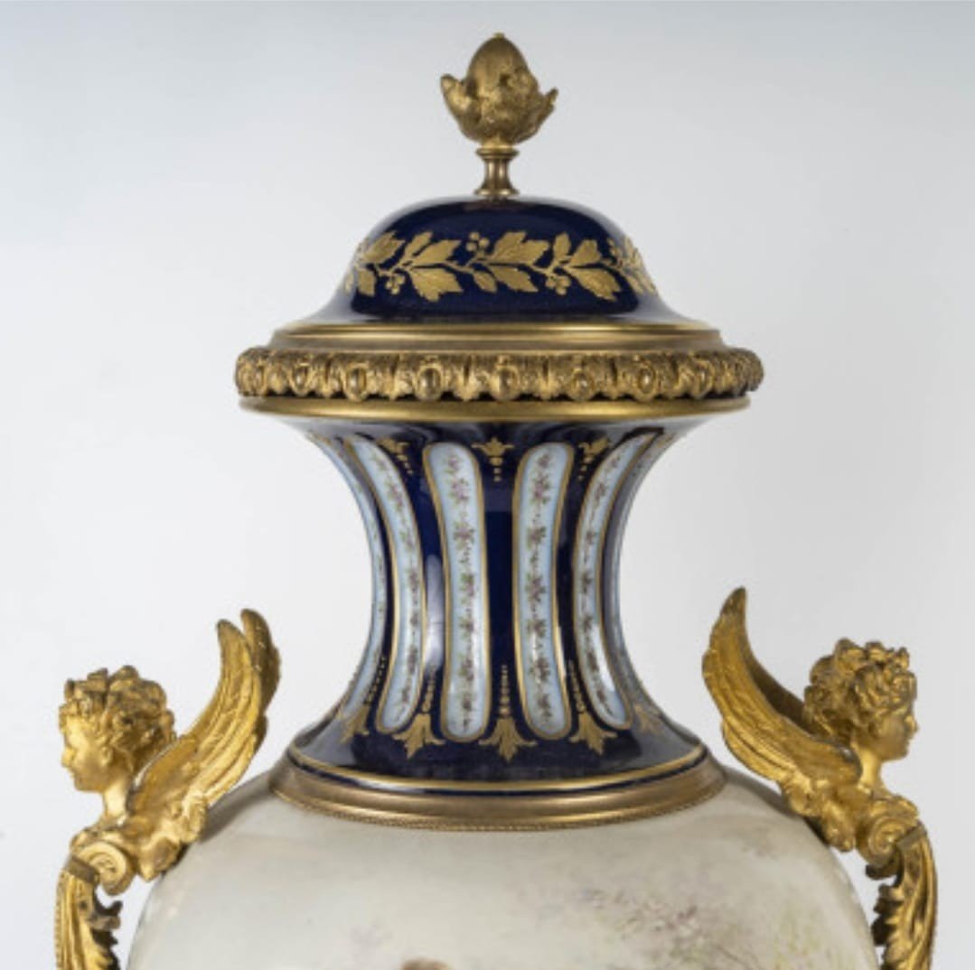 Importante Paire De Vases En Porcelaine, Signature Sèvres XIXème  d'époque Napoléon III-photo-4