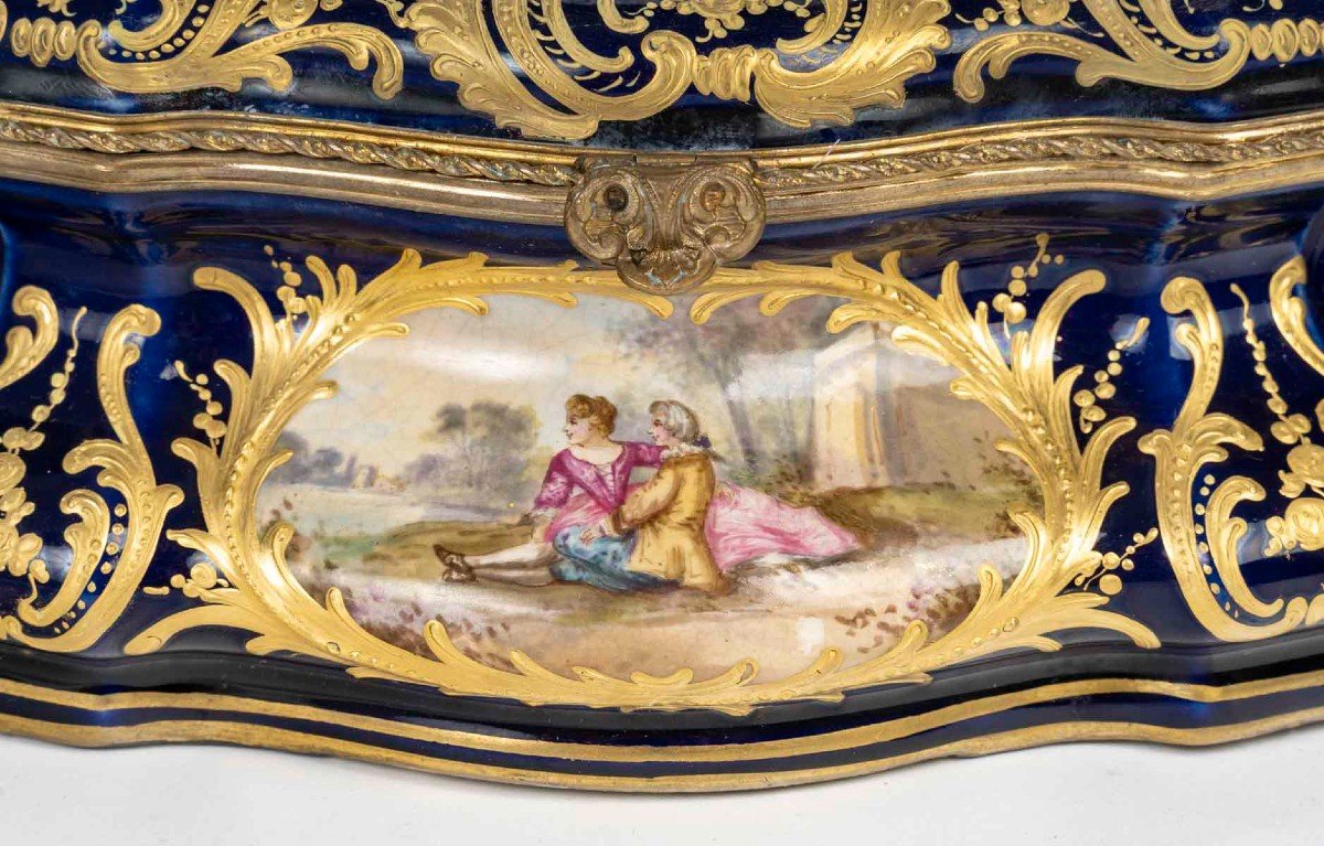 Porcelain Box-casket Signed Sèvres, 19th Century-photo-4