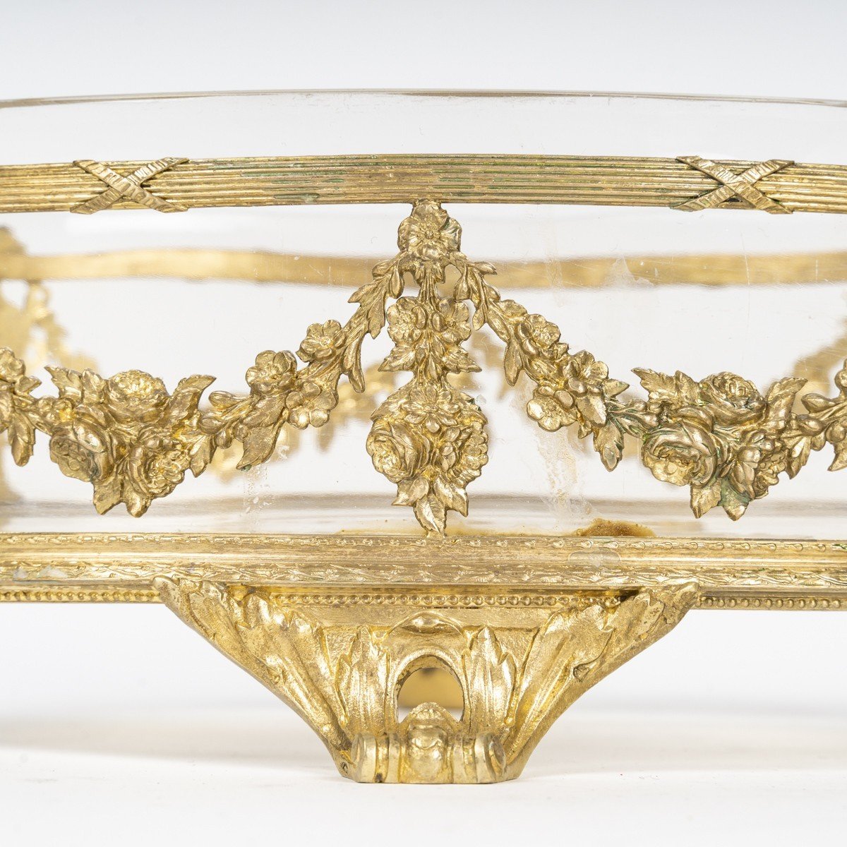 Coupe Ou Centre De Table En Cristal Et Bronze Doré, Style Louis XVI, Fin XIXème Siècle-photo-1