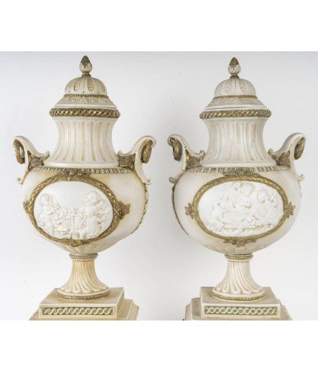 Pair Of Biscuit And Porcelain Vases – 19th Century-photo-3