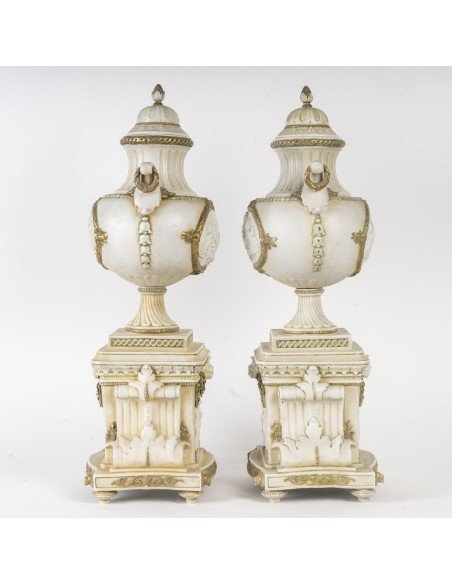 Pair Of Biscuit And Porcelain Vases – 19th Century-photo-2