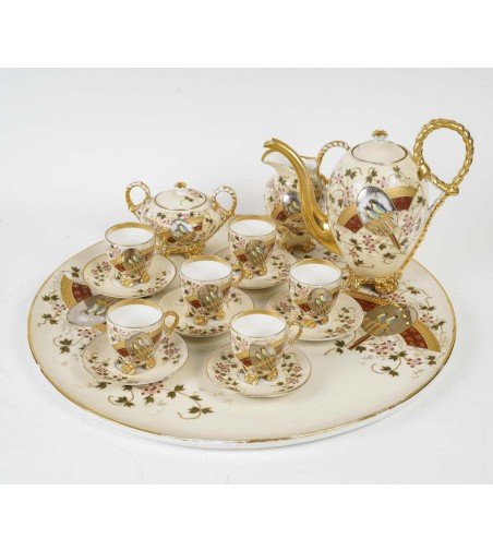 European Porcelain Coffee Service In The Taste Of Satsuma – Late 19th - Early 20th Century