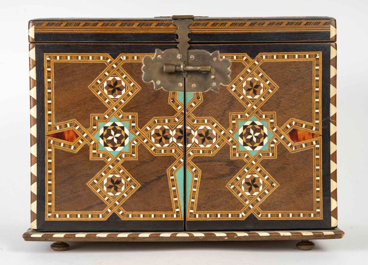 Andalusian Cabinet In Marquetry Wood – Late 19th Century-photo-2